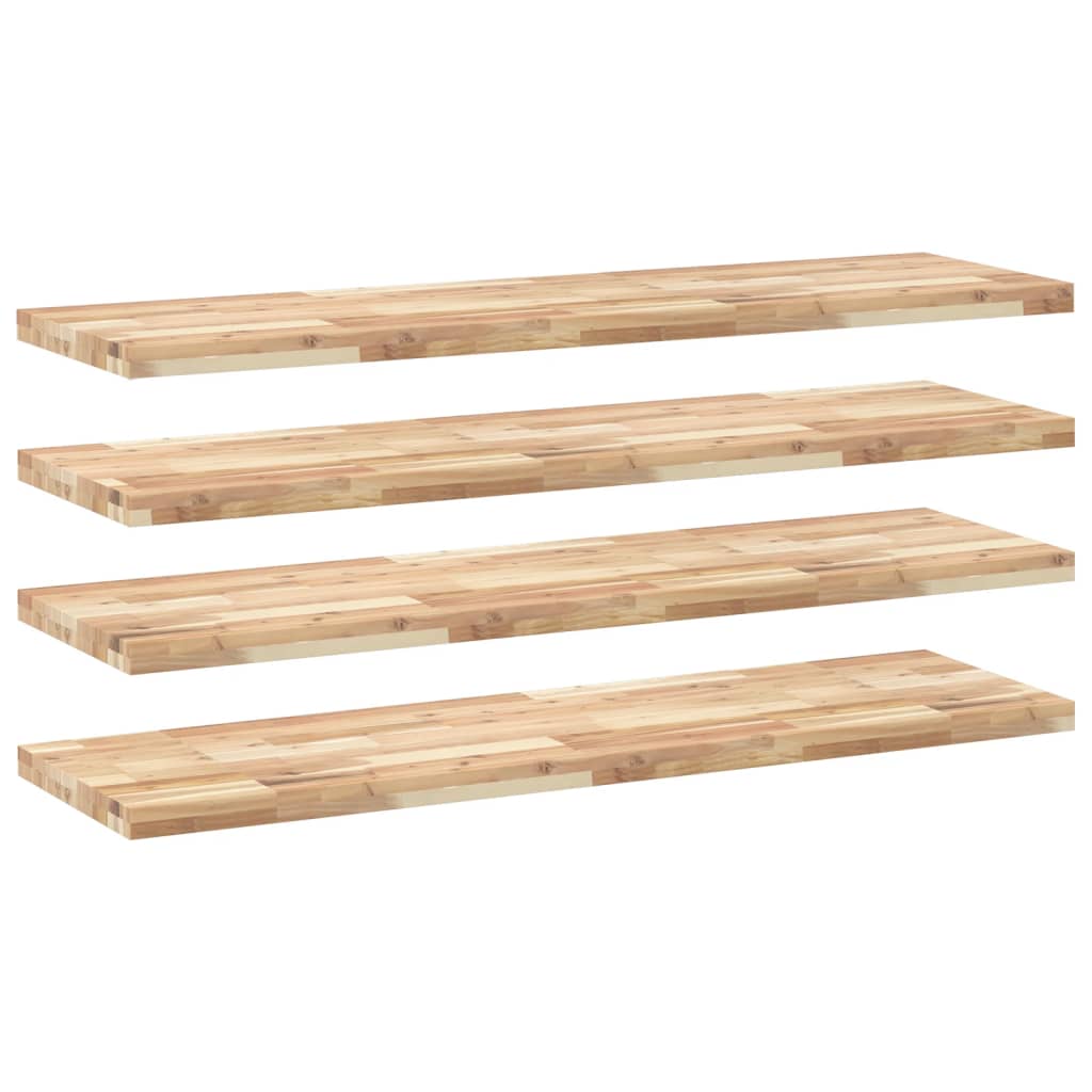 vidaXL Floating Shelves 4 pcs 160x40x4 cm Untreated Solid Wood Acacia