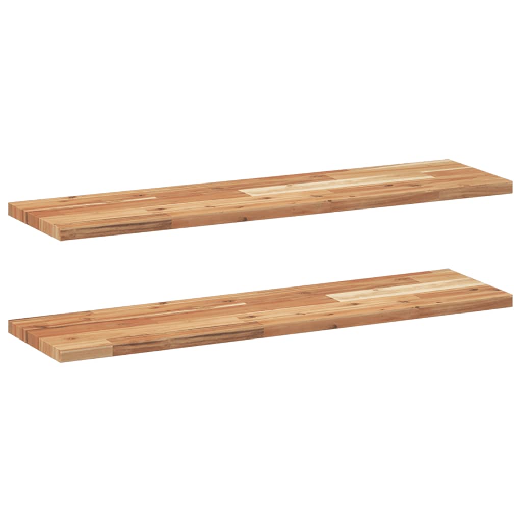Floating Shelves 2 pcs 100x20x2 cm Oil Finished Solid Wood Acacia