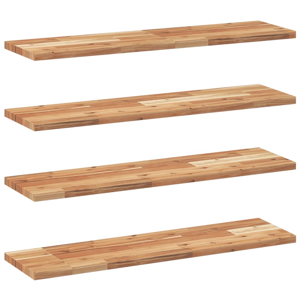 Floating Shelves 4 pcs 100x20x2 cm Oil Finished Solid Wood Acacia