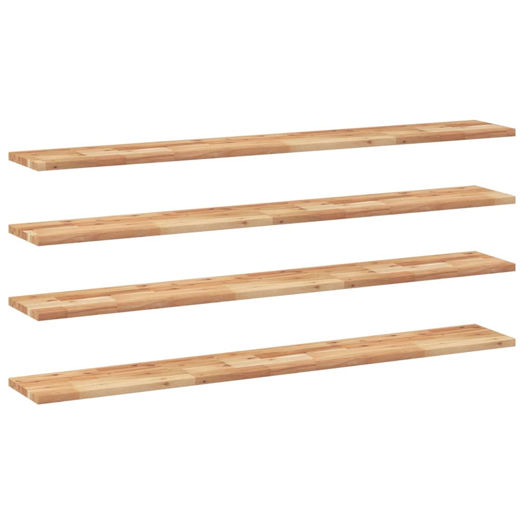 Floating Shelves 4 pcs 160x20x2 cm Oil Finished Solid Wood Acacia
