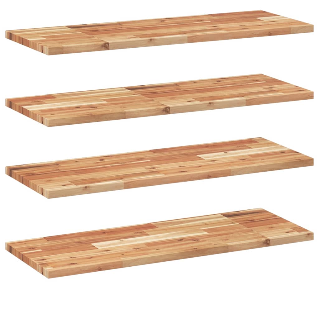 Floating Shelves 4 pcs 100x30x2 cm Oil Finished Solid Wood Acacia