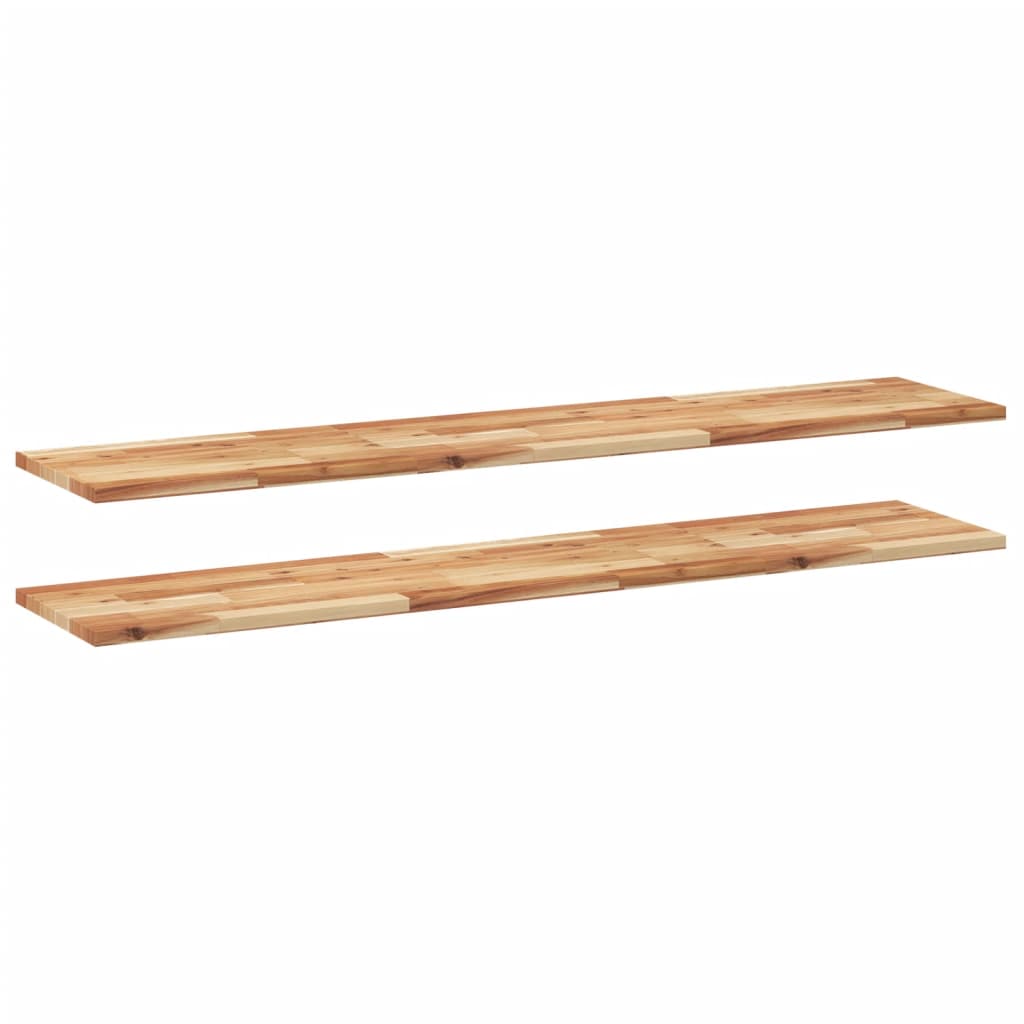 Floating Shelves 2 pcs 140x30x2 cm Oil Finished Solid Wood Acacia
