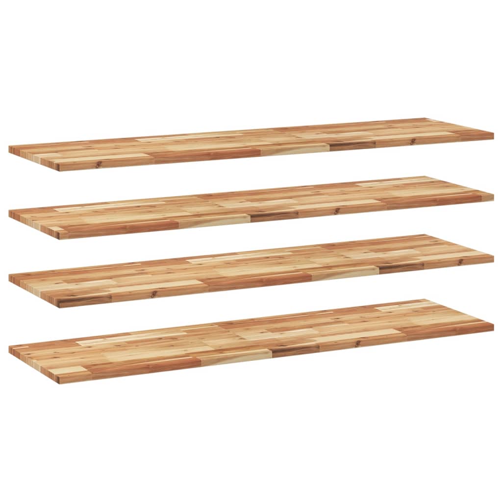 Floating Shelves 4 pcs 120x40x2 cm Oil Finished Solid Wood Acacia