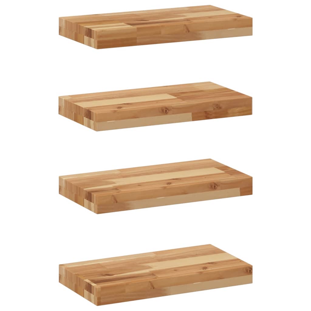 Floating Shelves 4 pcs 60x20x4 cm Oil Finished Solid Wood Acacia