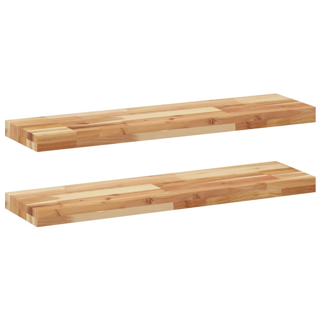 vidaXL Floating Shelves 2 pcs 80x20x4 cm Oil Finished Solid Wood Acacia