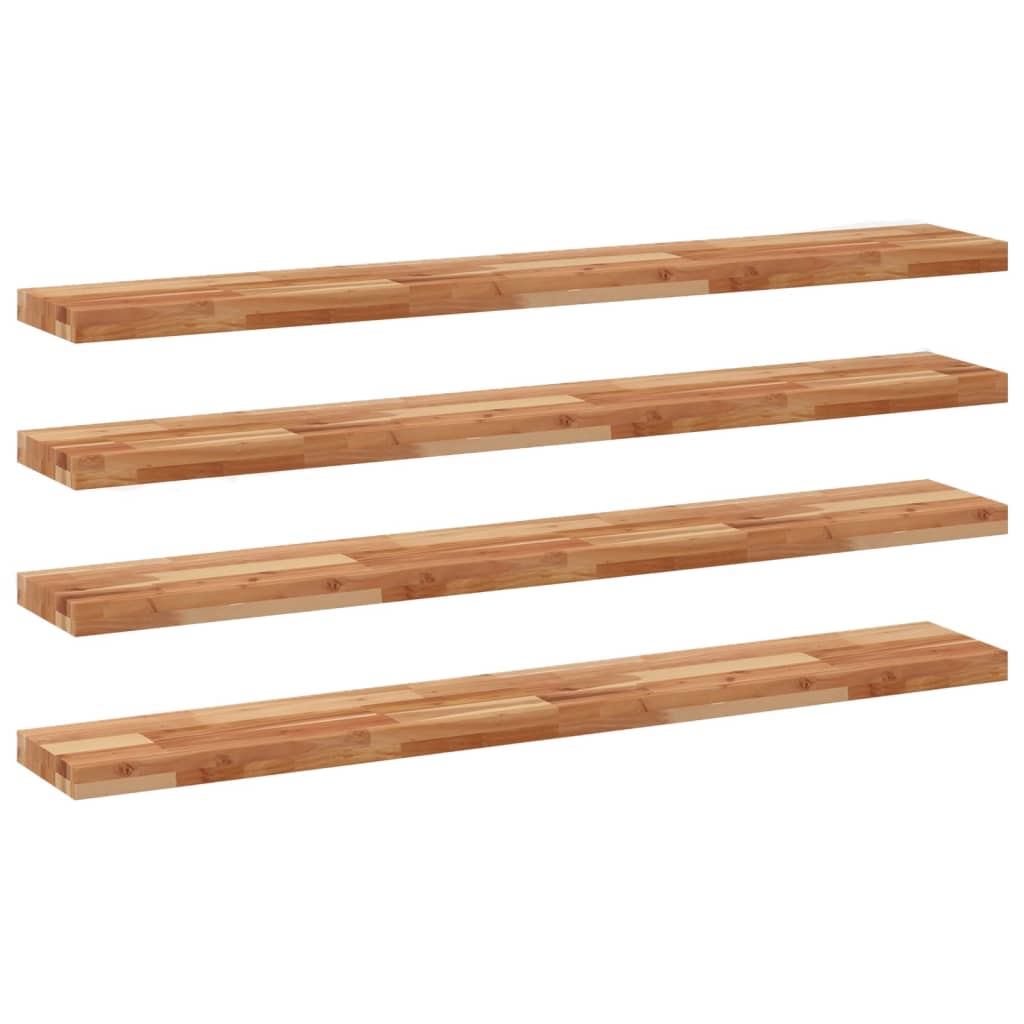 Floating Shelves 4 pcs 120x20x4 cm Oil Finished Solid Wood Acacia