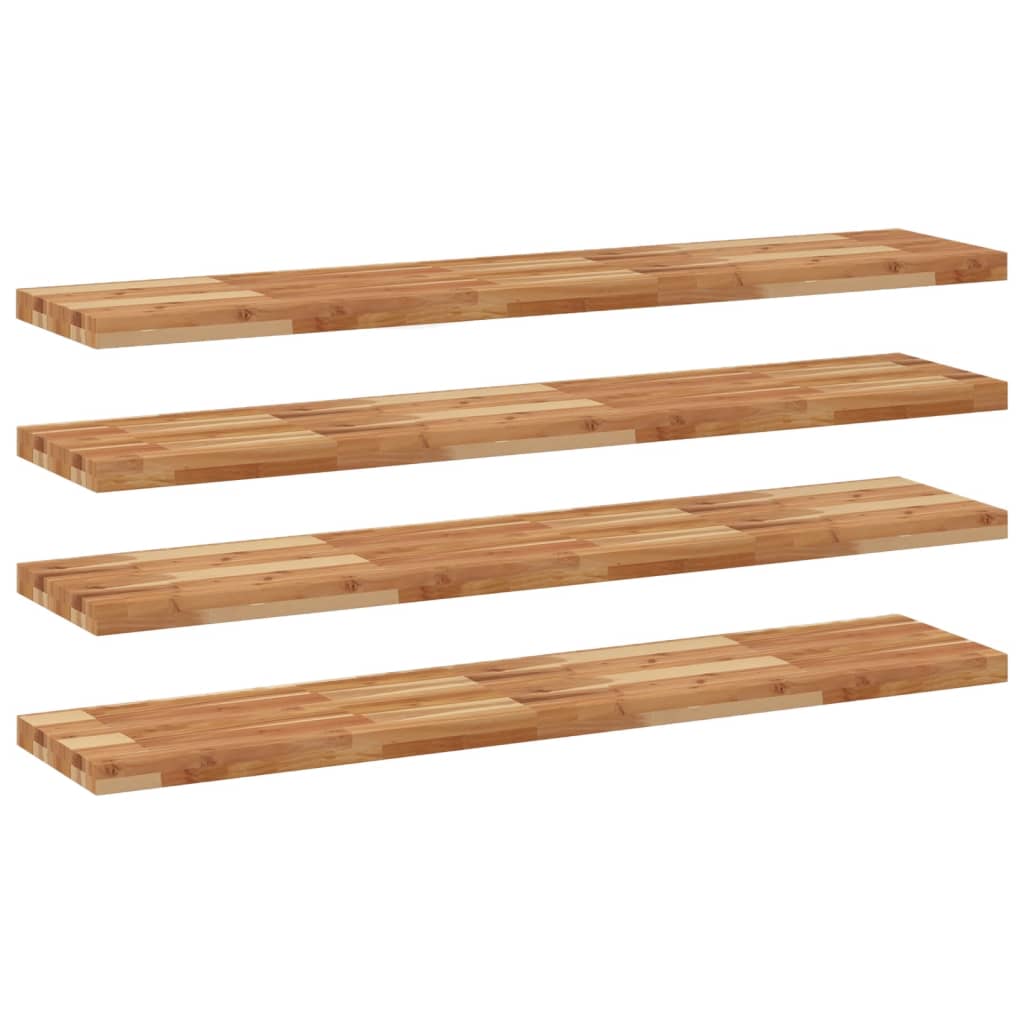 Floating Shelves 4 pcs 120x30x4 cm Oil Finished Solid Wood Acacia