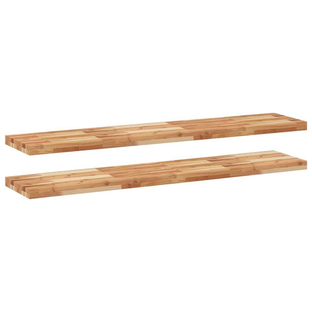 vidaXL Floating Shelves 2 pcs 160x30x4 cm Oil Finished Solid Wood Acacia