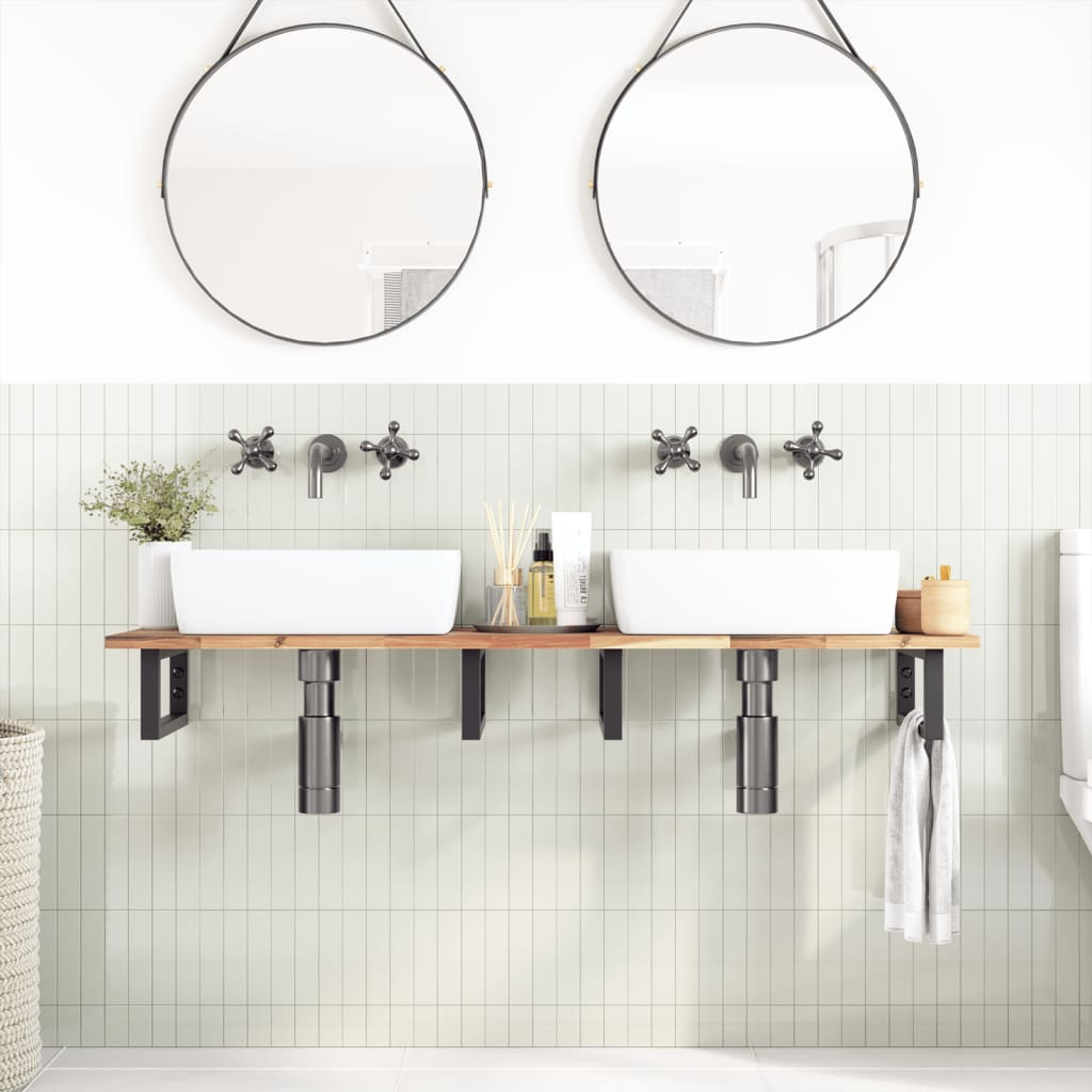 Bathroom Vanity Top Untreated 160x40x2 cm Solid Wood Acacia