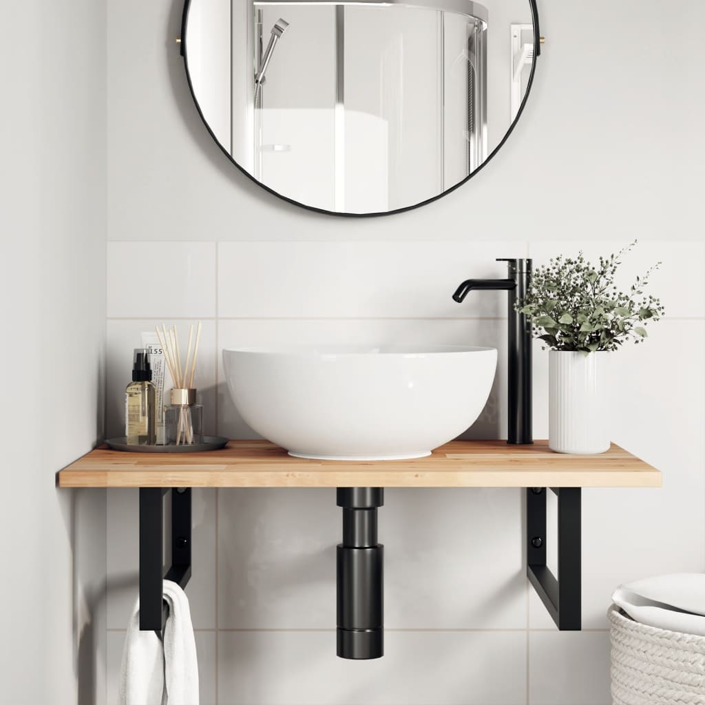 Bathroom Vanity Top Untreated 80x50x2 cm Solid Wood Acacia