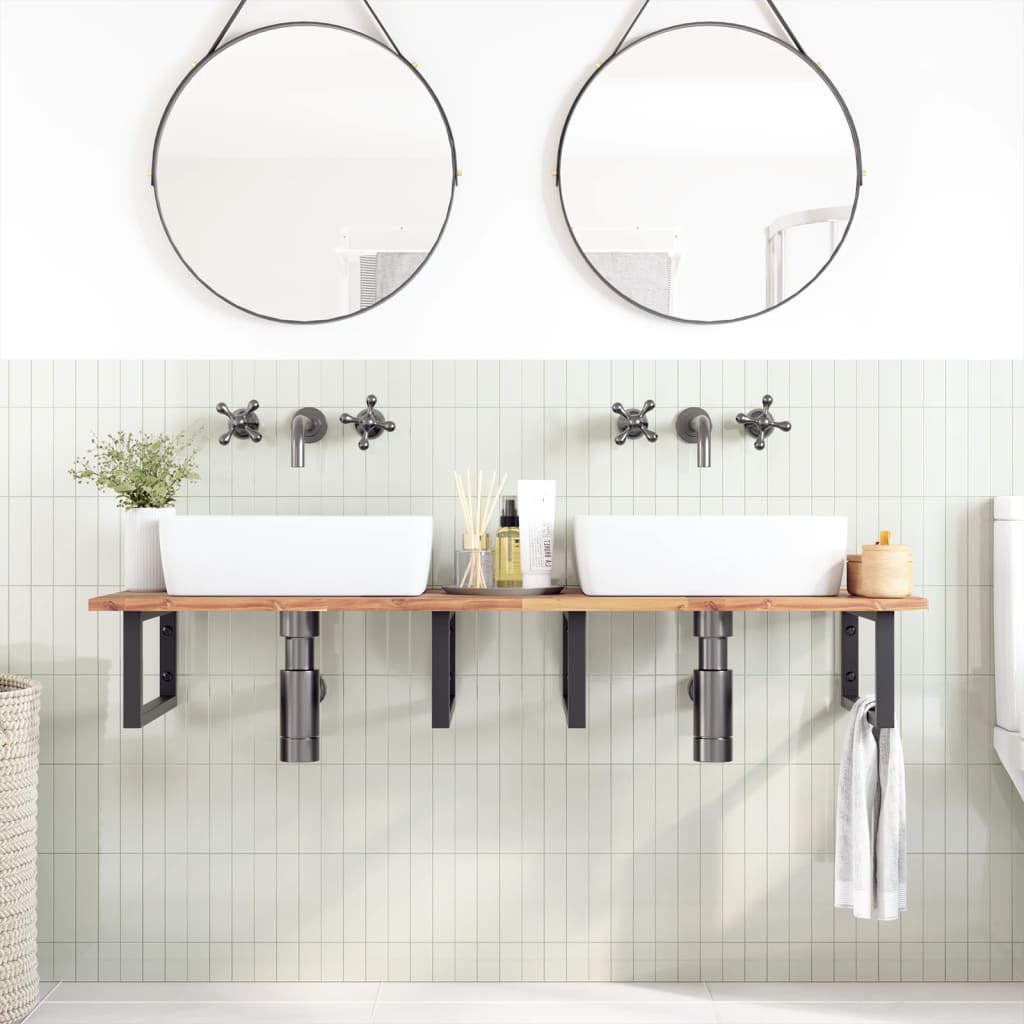 Bathroom Vanity Top Untreated 140x50x2 cm Solid Wood Acacia