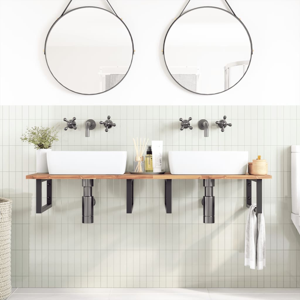 Bathroom Vanity Top Untreated 160x50x2 cm Solid Wood Acacia