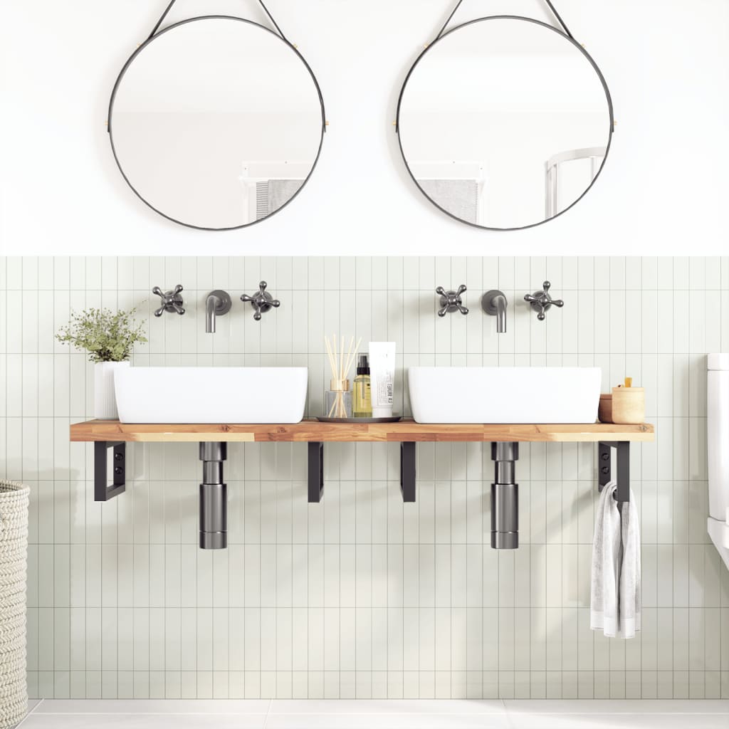 Bathroom Vanity Top Untreated 120x40x4 cm Solid Wood Acacia
