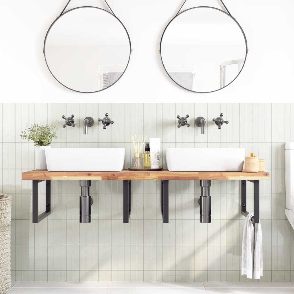 Bathroom Vanity Top Untreated 120x60x4 cm Solid Wood Acacia