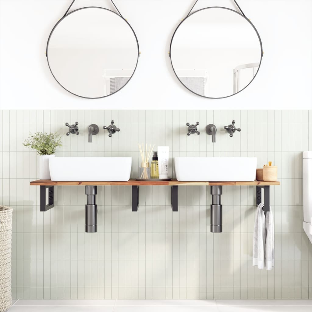 Bathroom Vanity Top Oil Finished 120x40x2 cm Solid Wood Acacia