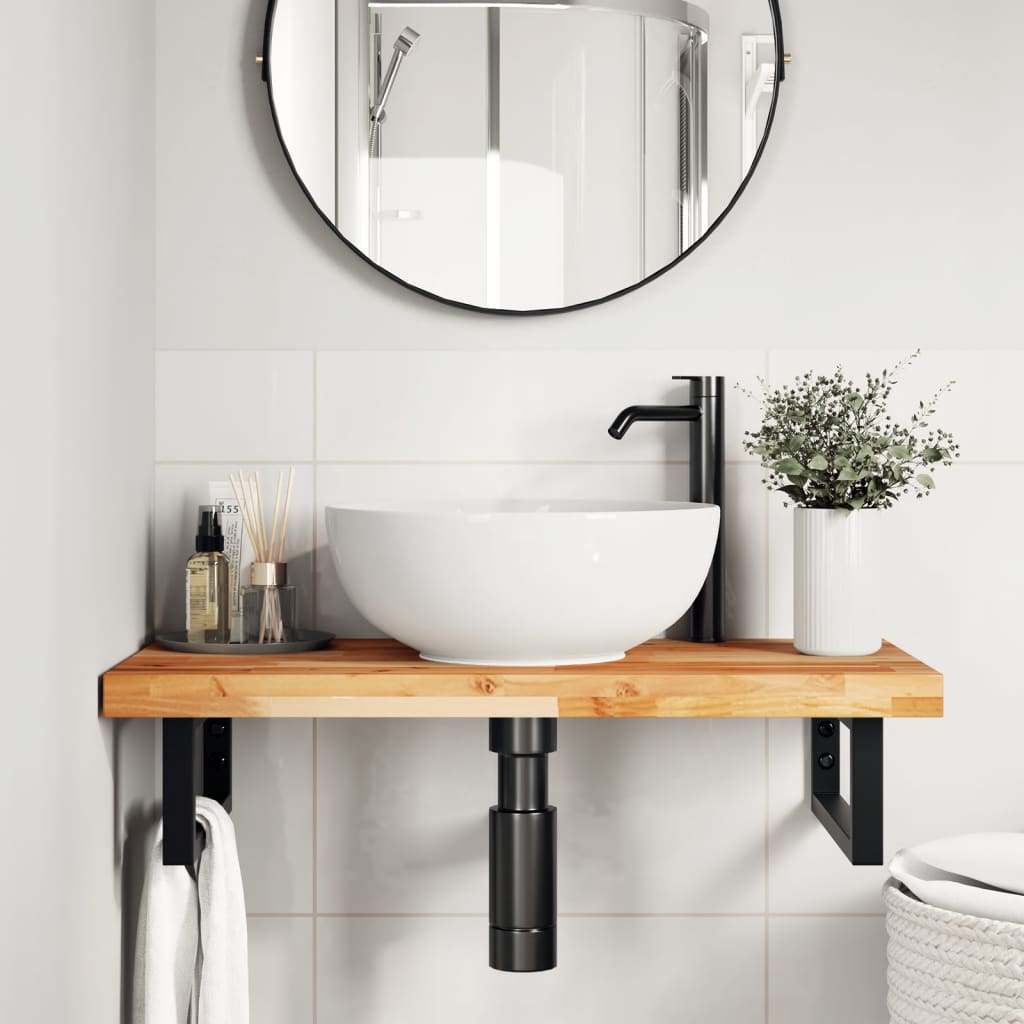 Bathroom Vanity Top Oil Finished 100x40x4 cm Solid Wood Acacia