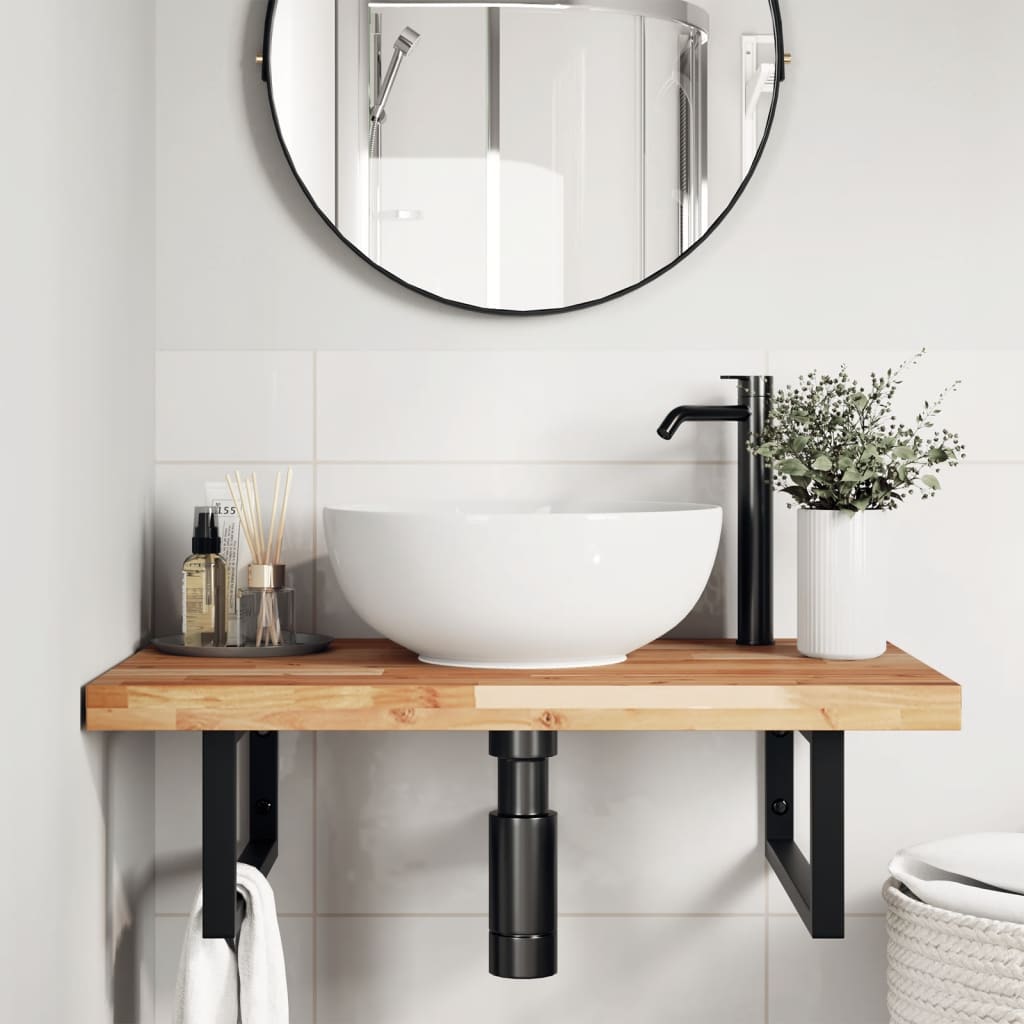 Bathroom Vanity Top Oil Finished 100x50x4 cm Solid Wood Acacia