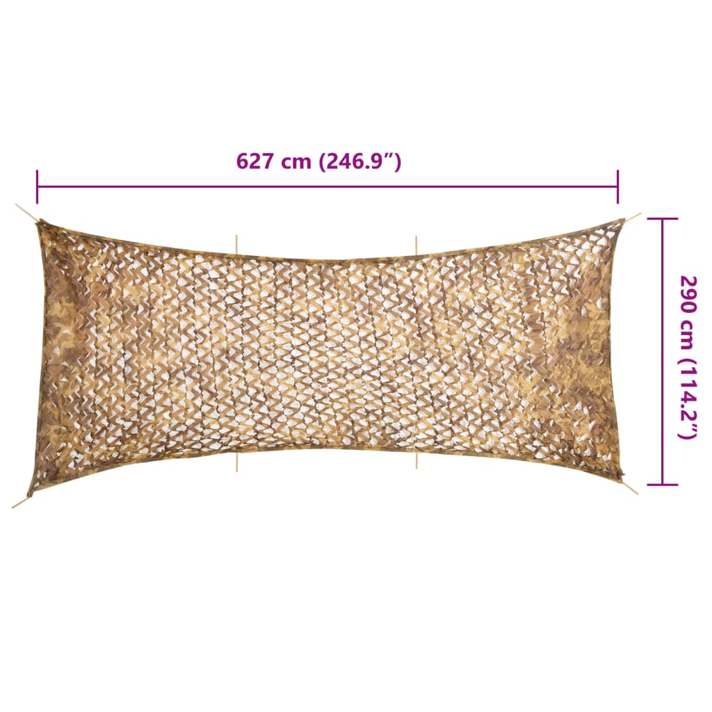 vidaXL Camouflage Net with Storage Bag 627x290 cm Sand