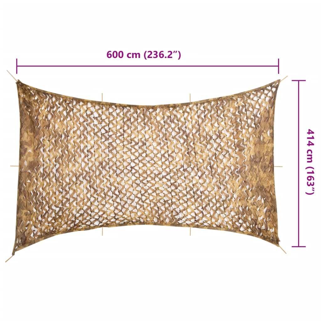 vidaXL Camouflage Net with Storage Bag 600x414 cm Sand