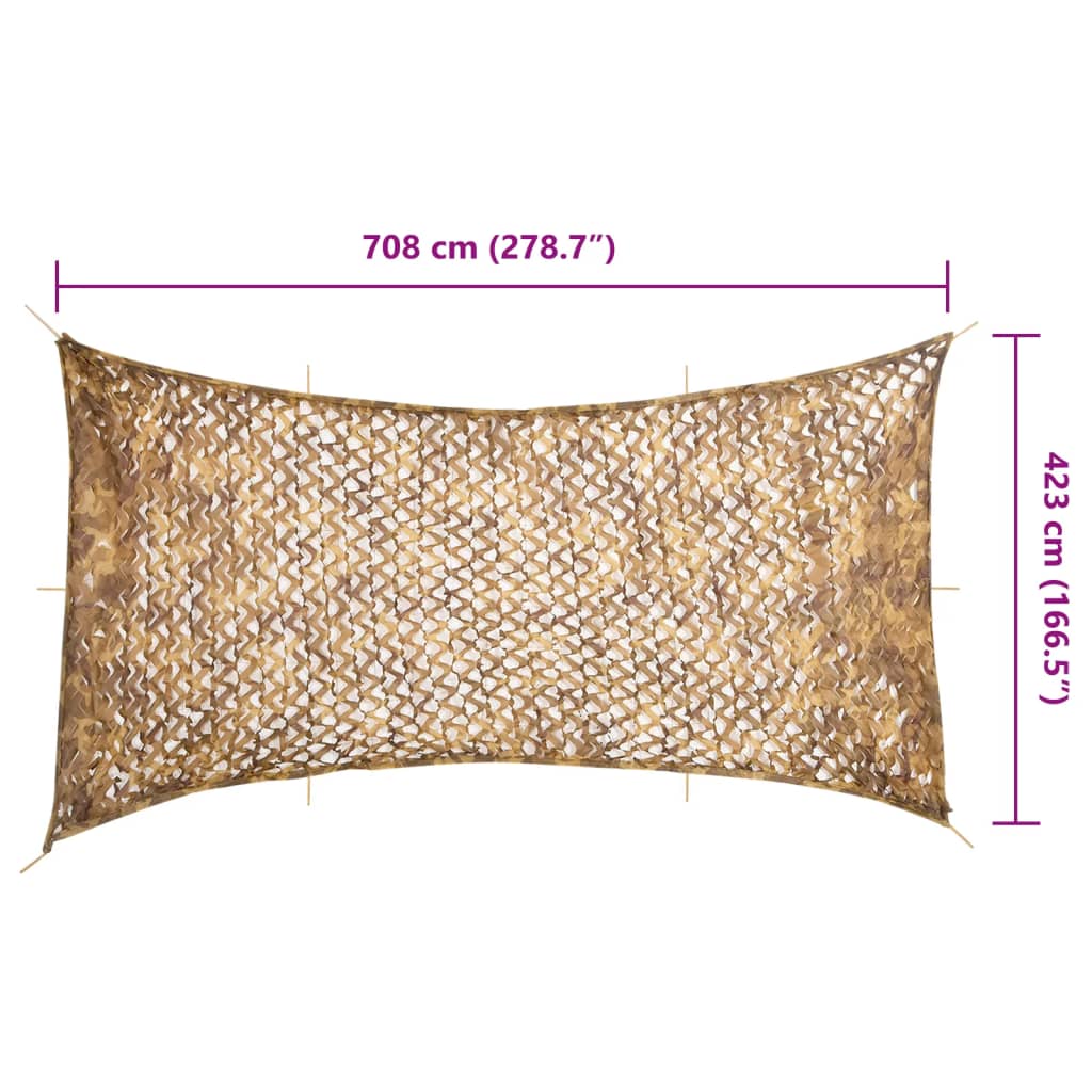 vidaXL Camouflage Net with Storage Bag 708x423 cm Sand