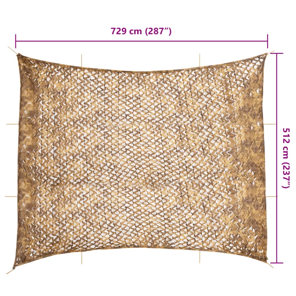 vidaXL Camouflage Net with Storage Bag 729x602 cm Sand