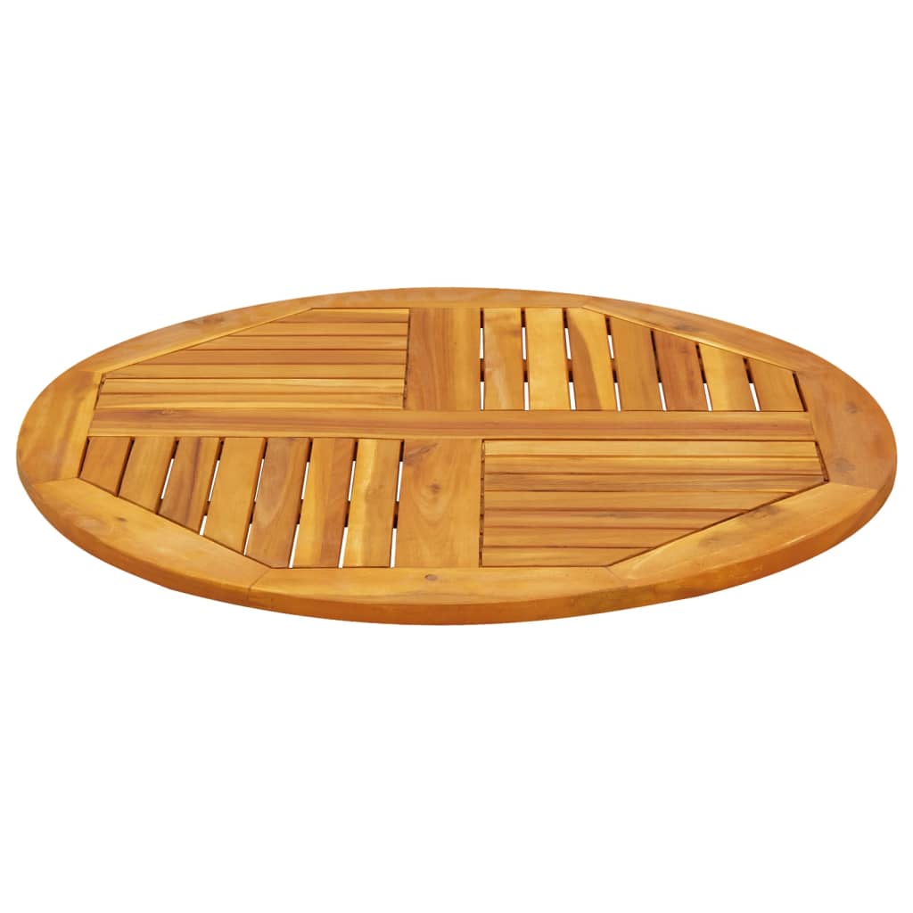 Table Top Ø80x2.2 cm Round Solid Wood Acacia
