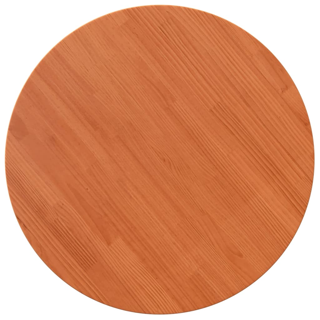 vidaXL Table Top Round Wax Brown Ø70x2.5 cm Solid Wood Pine