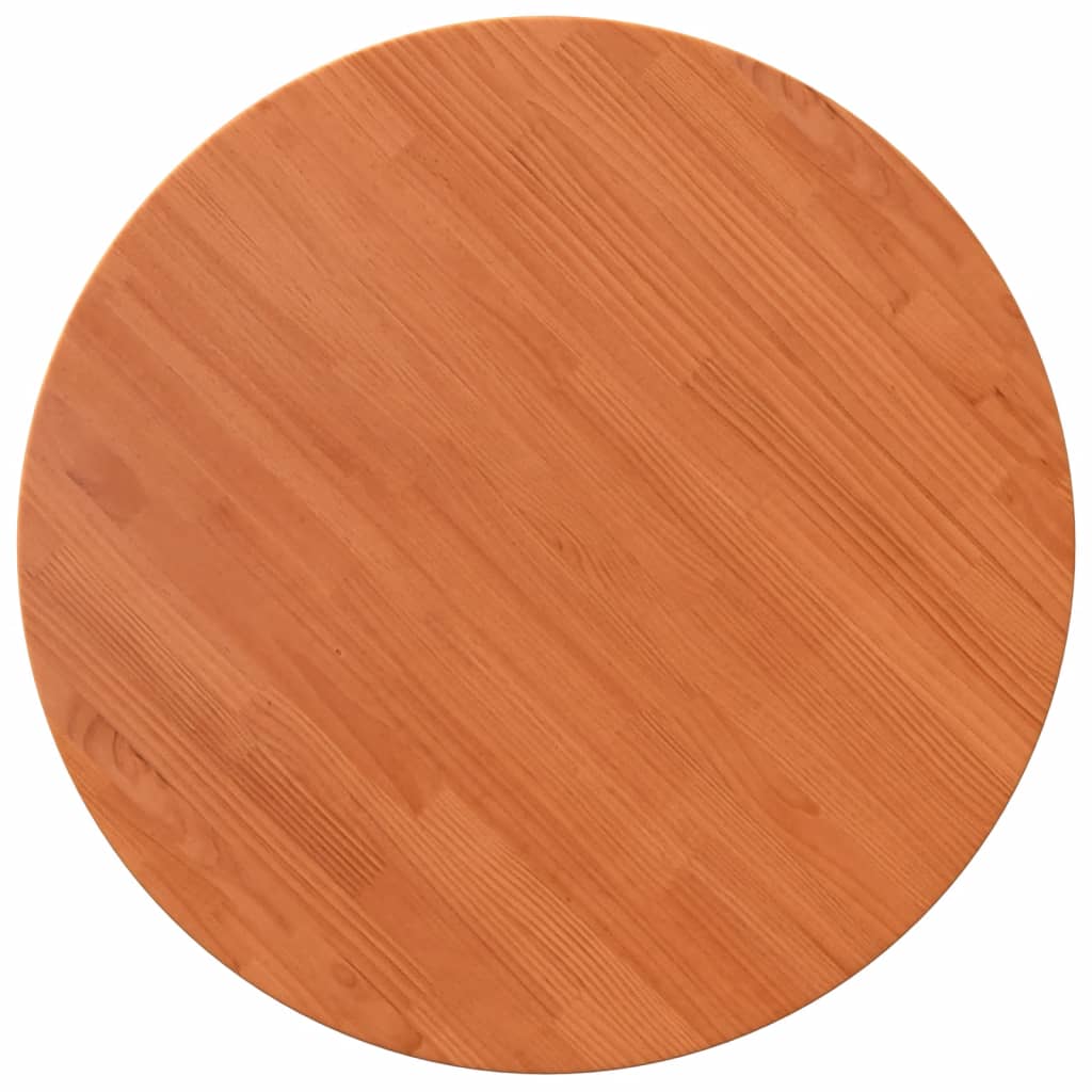 vidaXL Table Top Round Wax Brown Ø80x2.5 cm Solid Wood Pine