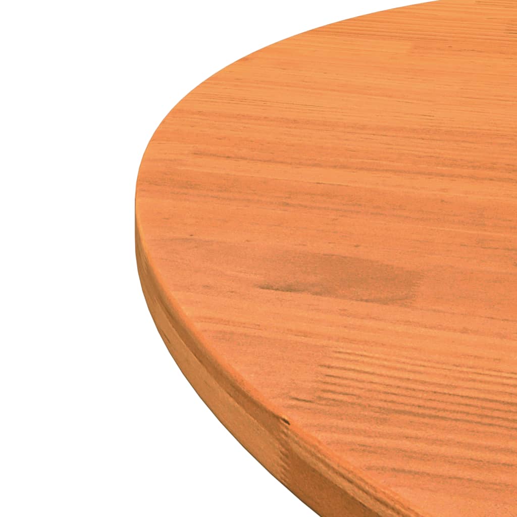 vidaXL Table Top Round Wax Brown Ø80x2.5 cm Solid Wood Pine