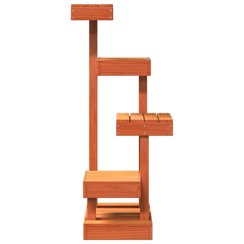 vidaXL Cat Tree Wax Brown 45.5x49x103 cm Solid Wood Pine