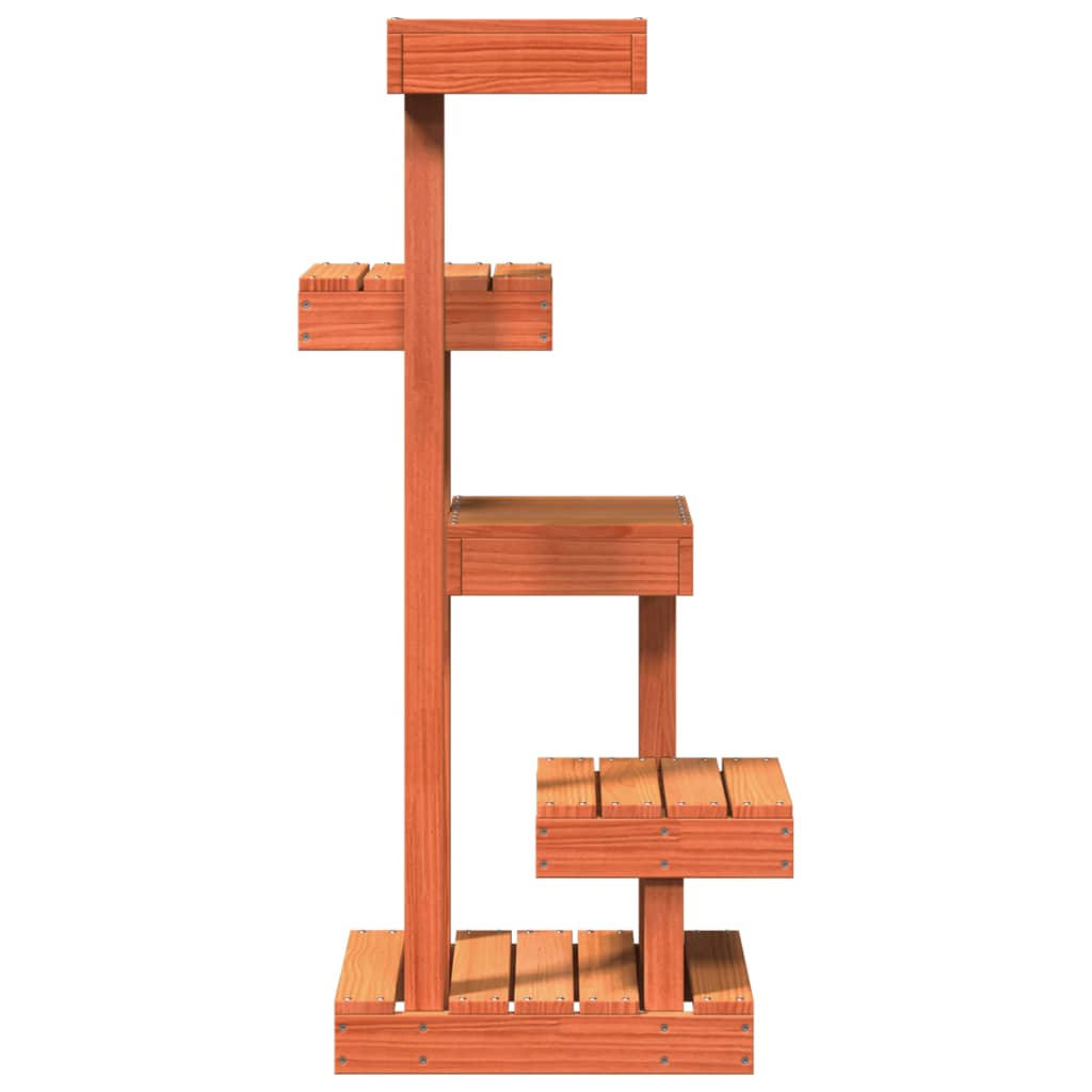 vidaXL Cat Tree Wax Brown 45.5x49x103 cm Solid Wood Pine