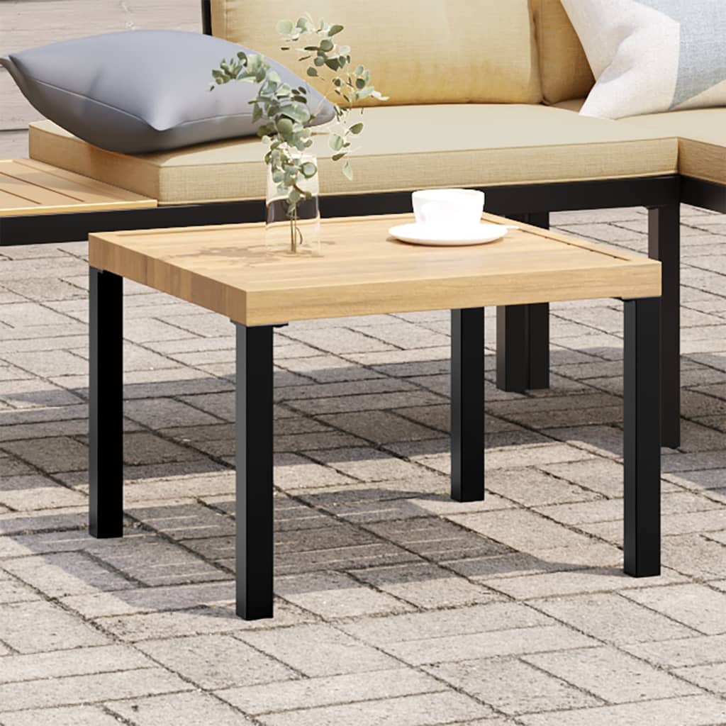 vidaXL Garden Coffee Table Black 55x55x39.5 cm Powder-coated Steel