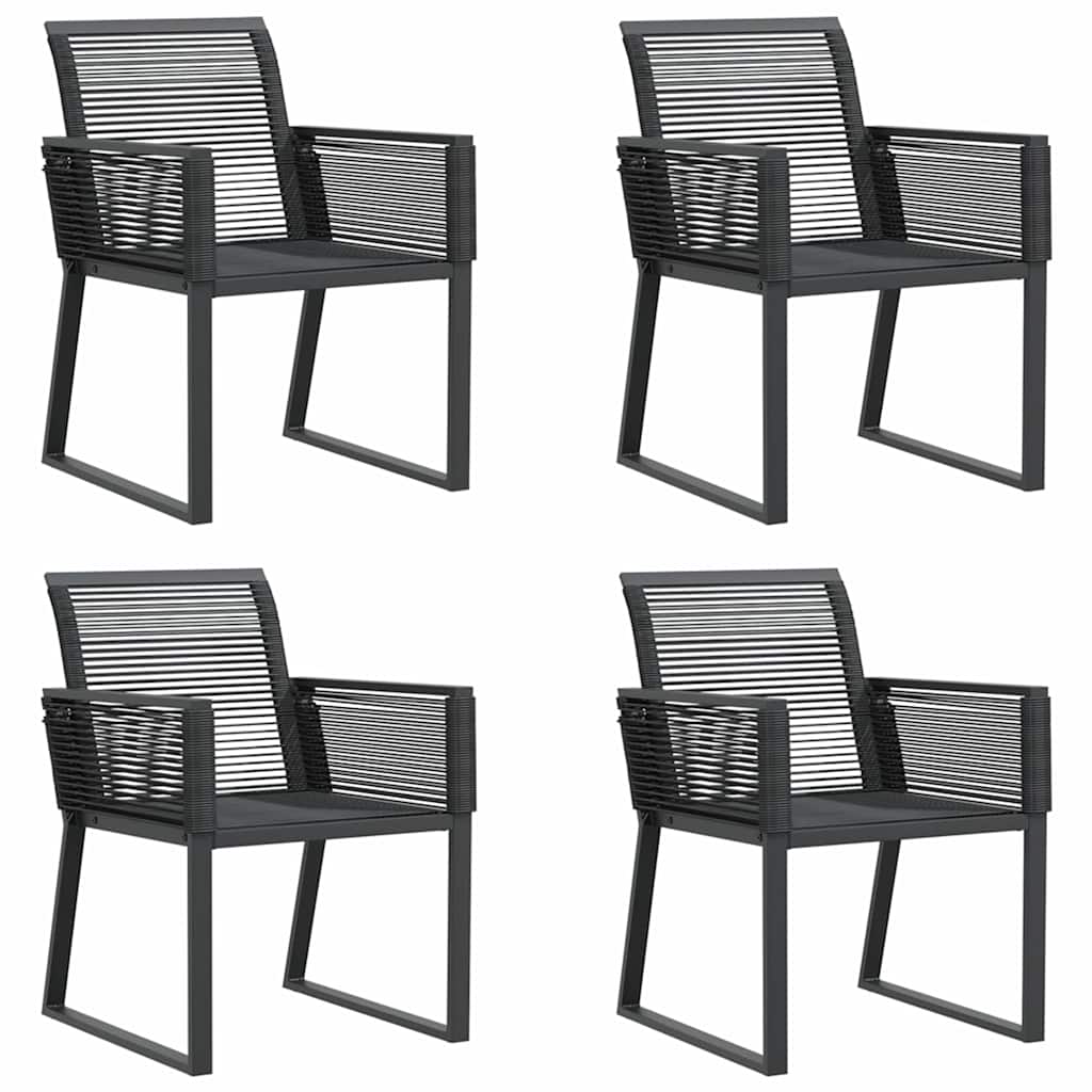 Garden Chairs 4 pcs Black Poly Rattan