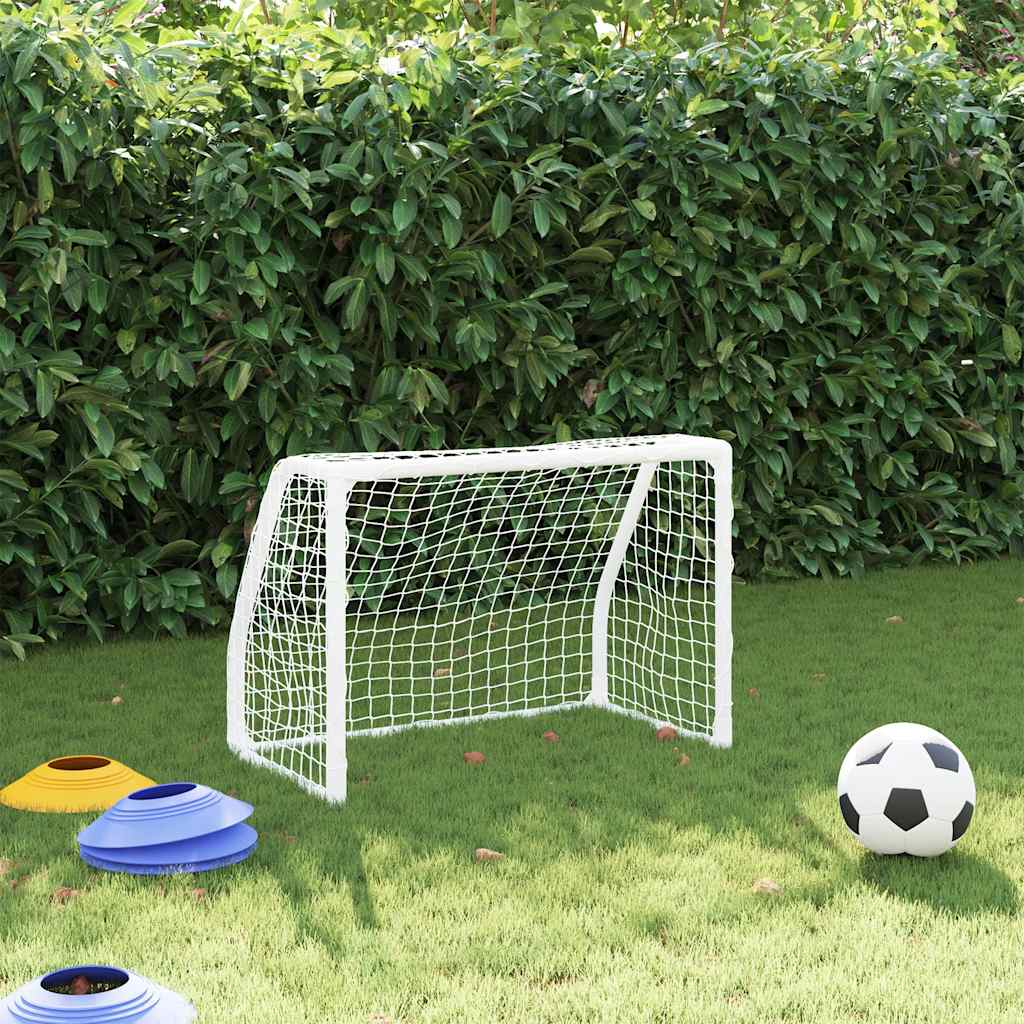 Kids'Football Goals 2 pcs with Ball White 64x35x48 cm Metal