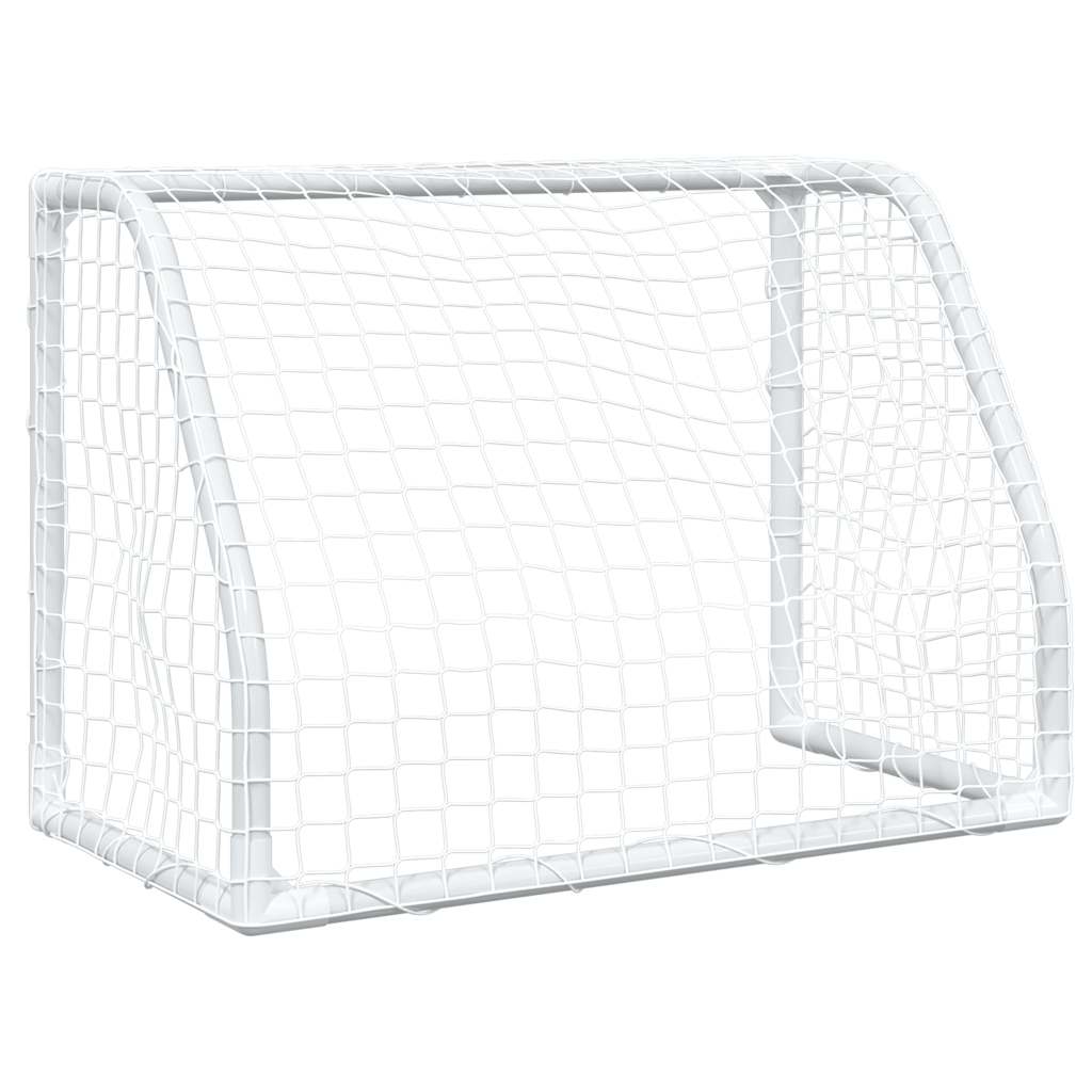 Kids'Football Goals 2 pcs with Ball White 64x35x48 cm Metal