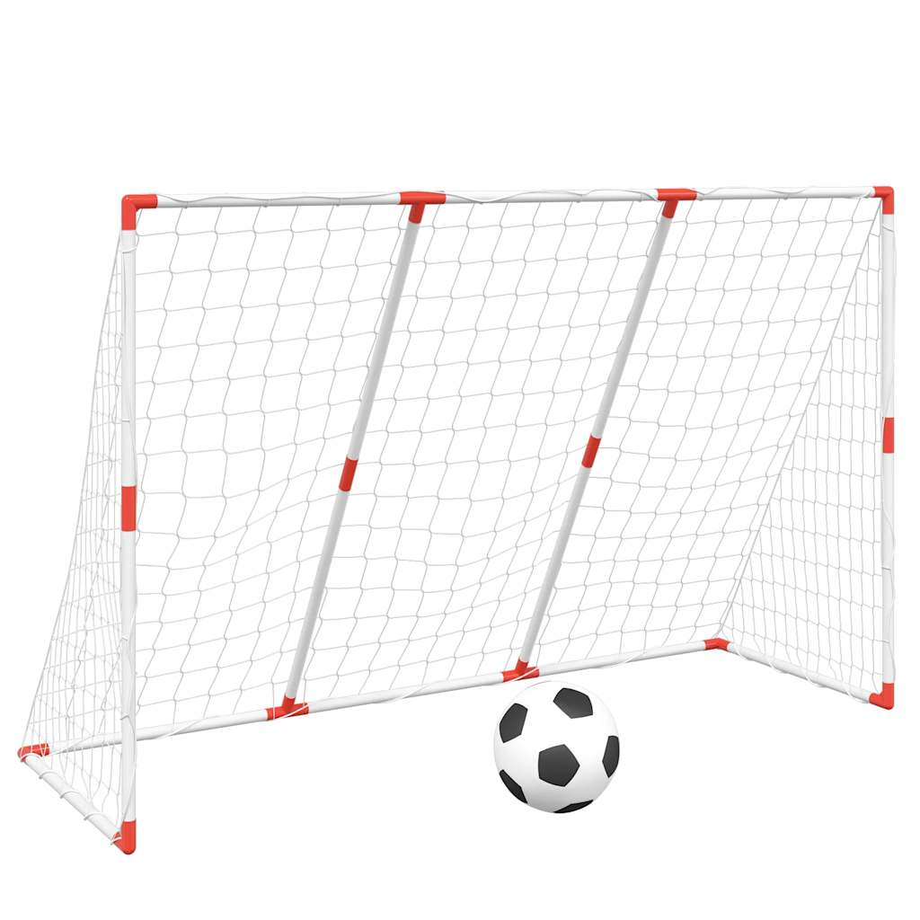 Kids'Football Goal with Balls 2-in-1 White 184x64x124 cm