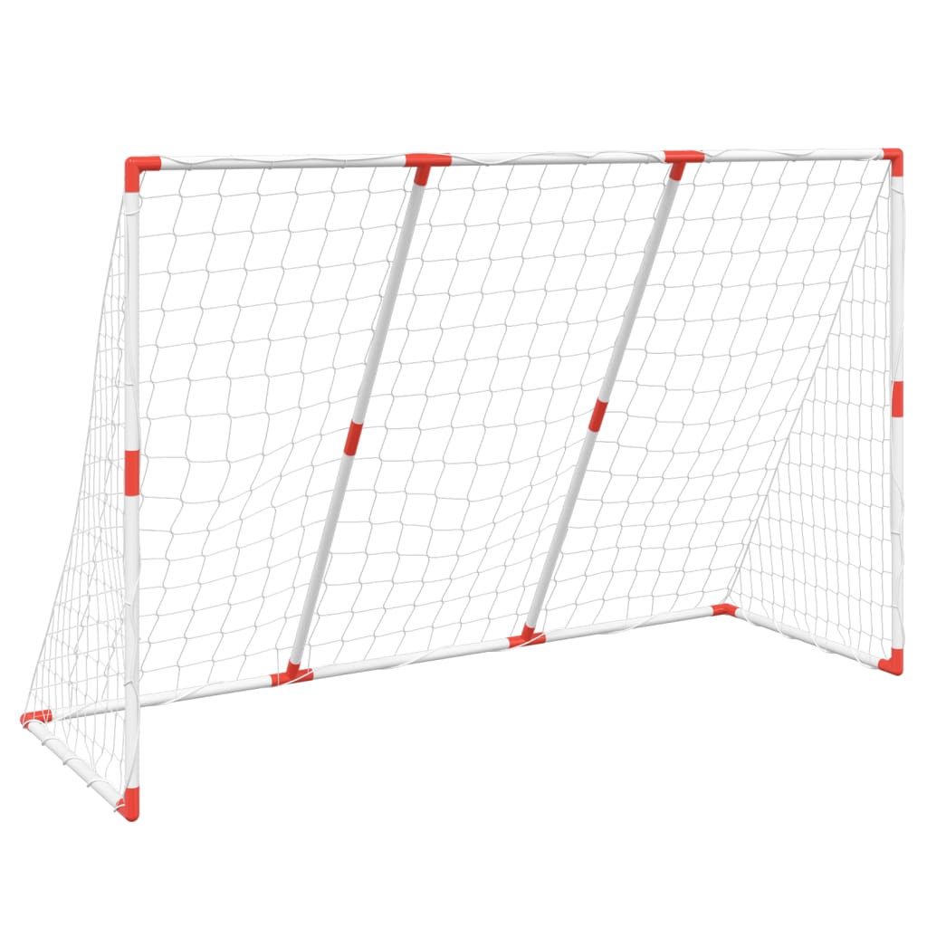 vidaXL Kids' Football Goal with Balls 2-in-1 White 184x64x124 cm