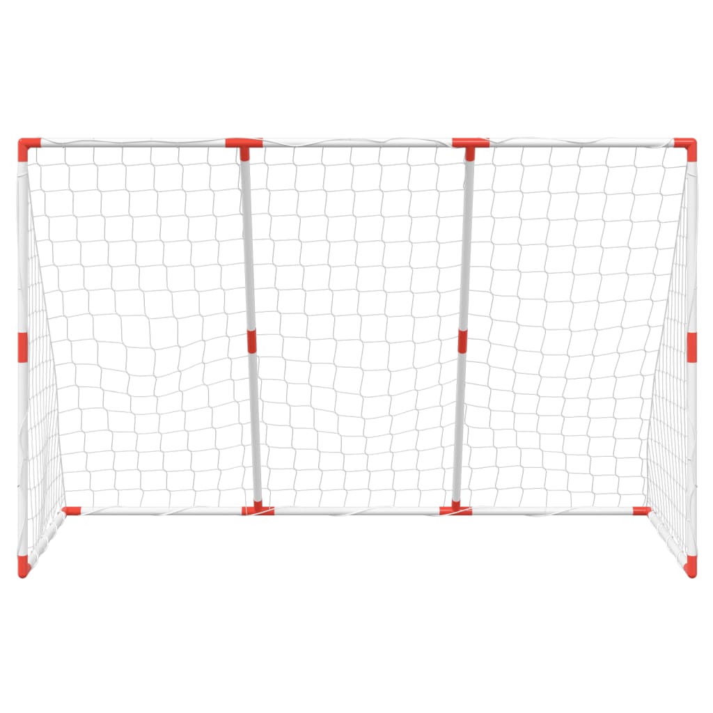 vidaXL Kids' Football Goal with Balls 2-in-1 White 184x64x124 cm