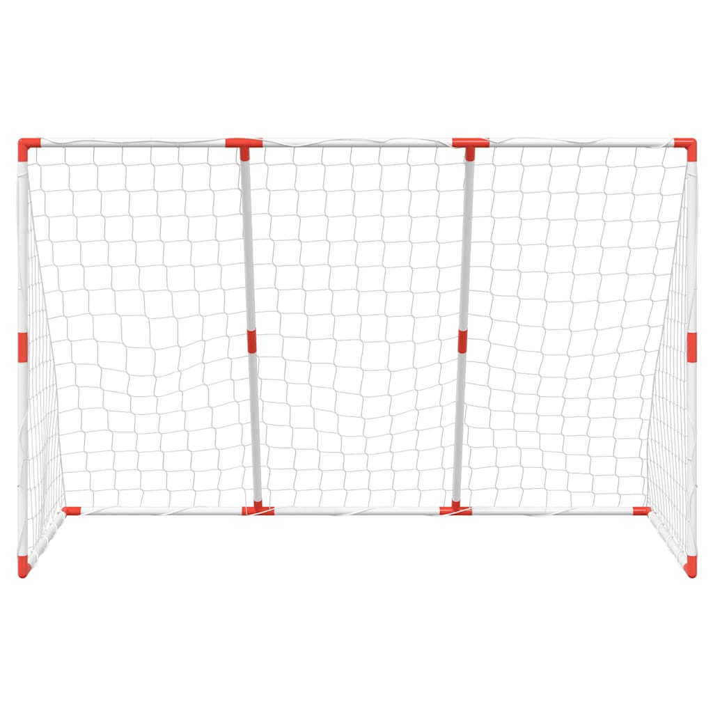 Kids'Football Goal with Balls 2-in-1 White 184x64x124 cm