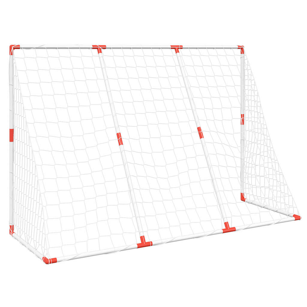 Kids'Football Goal with Balls 2-in-1 White 184x64x124 cm