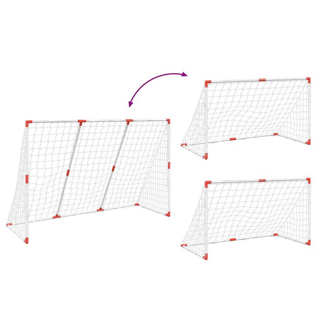 Kids'Football Goal with Balls 2-in-1 White 184x64x124 cm