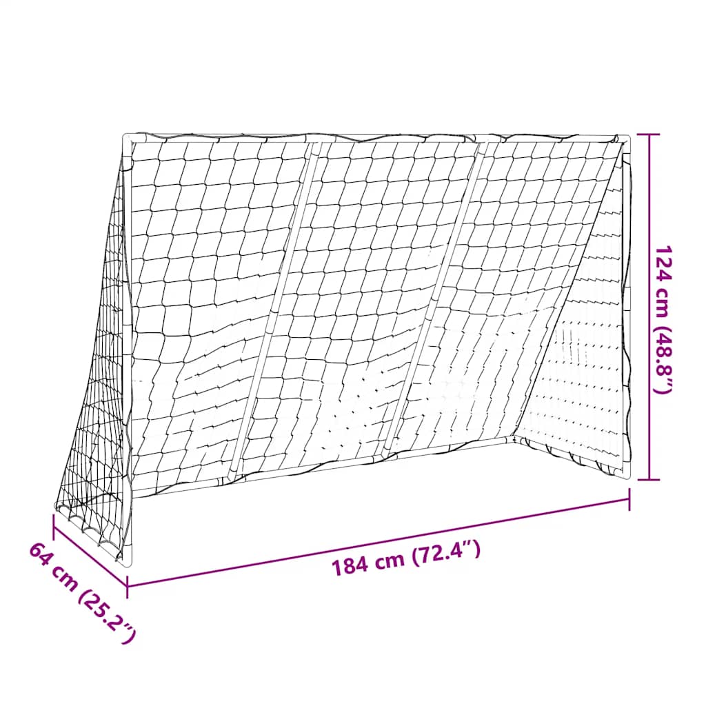Kids'Football Goal with Balls 2-in-1 White 184x64x124 cm