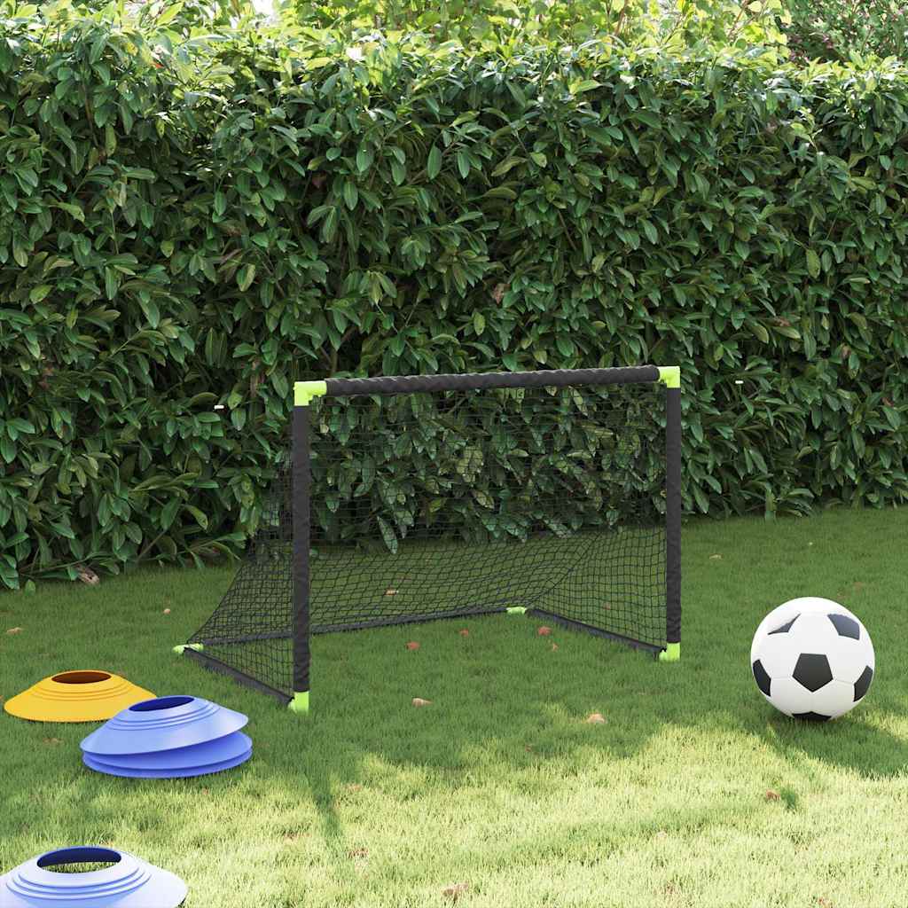 Kids'Football Goal Foldable Black 90x64x64 cm