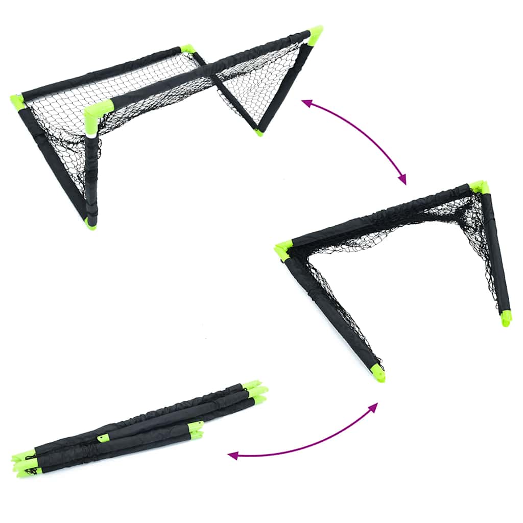 Kids'Football Goal Foldable Black 90x64x64 cm
