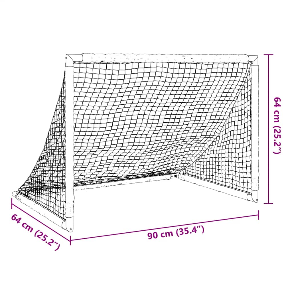 Kids'Football Goal Foldable Black 90x64x64 cm