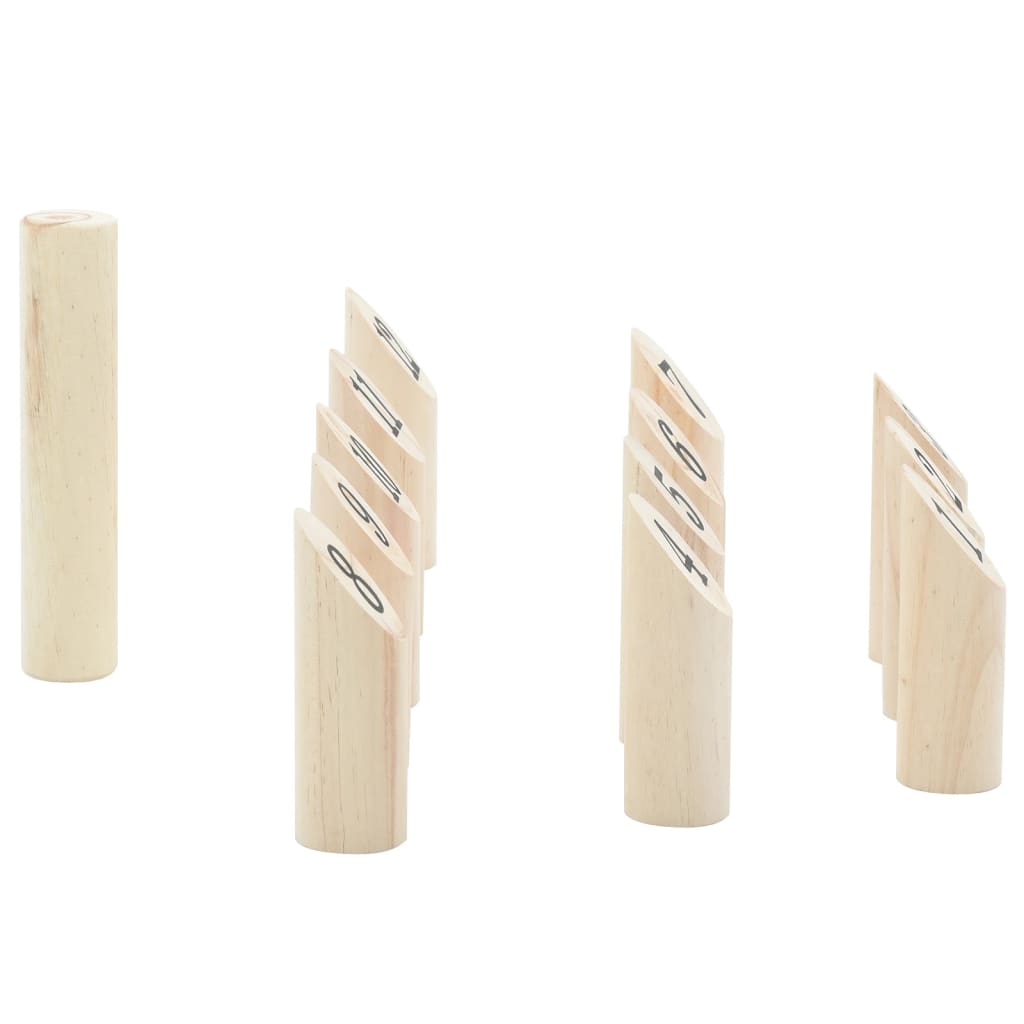 vidaXL 13 Piece Number Kubb Game Set with Carrying Bag Solid Pine Wood