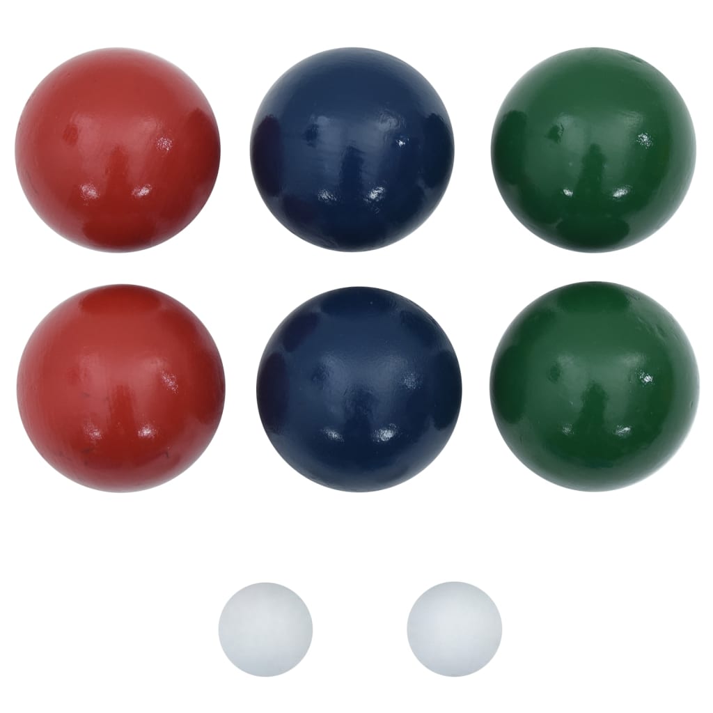 vidaXL 8 Piece Bocce Ball Set with Carrying Bag Solid Pine Wood