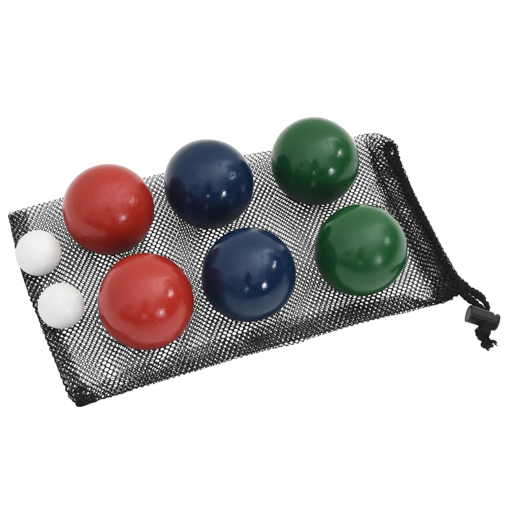 vidaXL 8 Piece Bocce Ball Set with Carrying Bag Solid Pine Wood