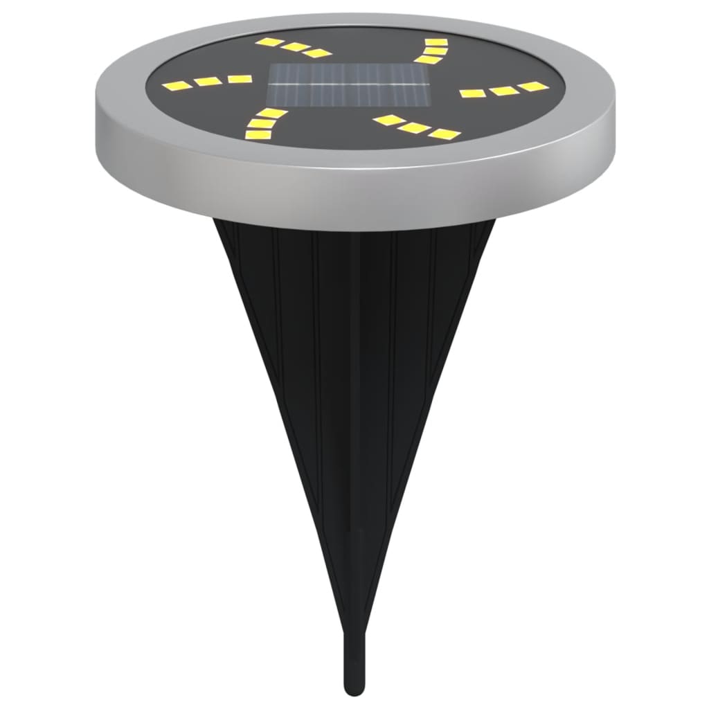 Solar Ground Lights with Ground Spikes Outdoor 4 pcs Warm White