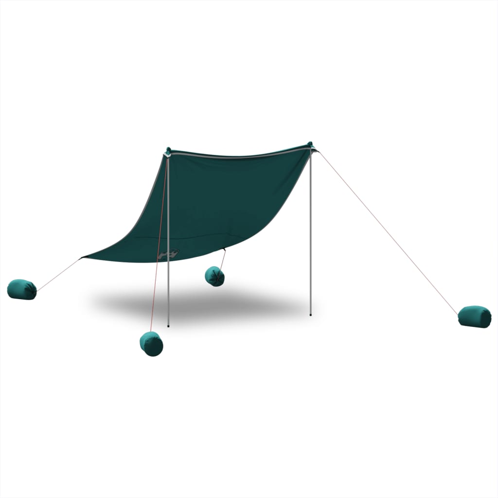 vidaXL Beach Canopy with Sand Anchors Green 214x236 cm